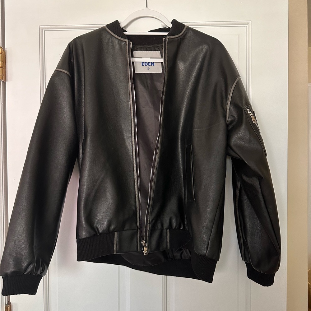 Black oversized bomber jacket